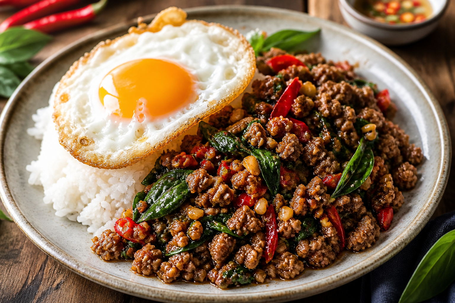 Pad Kra Pao - tajski stir-fry z bazylią