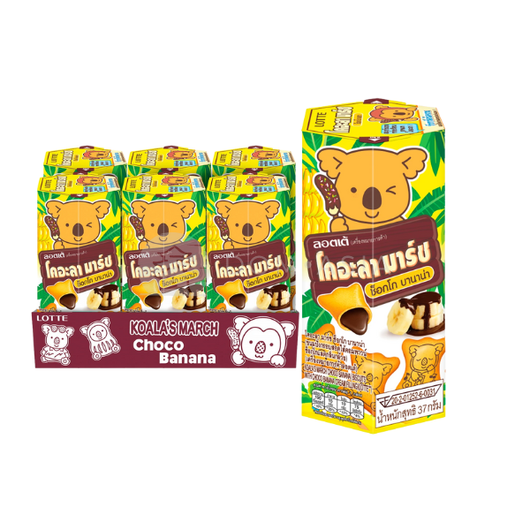 Ciastka Koala's March z nadzieniem czekoladowo-bananowym LOTTE 37g