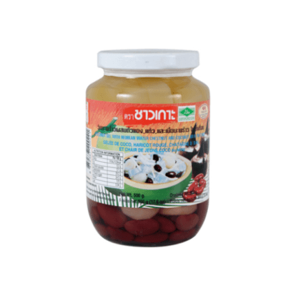 Żel kokosowy, fasola i kasztan wodny - Chaoko - 500 g ชาวเกาะวุ้นมะพร้าวถั่วแดงในน้ำเชื่อม