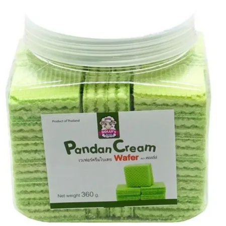 ขนมวาฟเฟิลครีมใบเตย กรอบDOLLY'S  Wafer Pandan Cream - obrazek 1