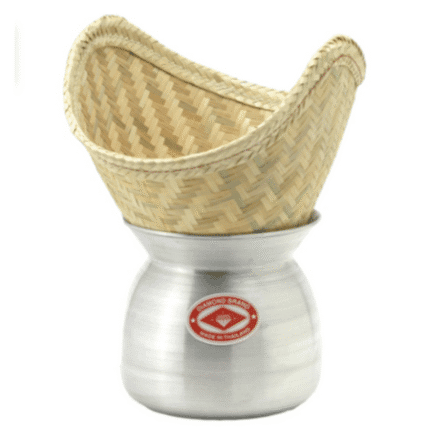Aluminium Laos Pot&Bamboo Basket (22 cm) ชุดนึ่งข้าว