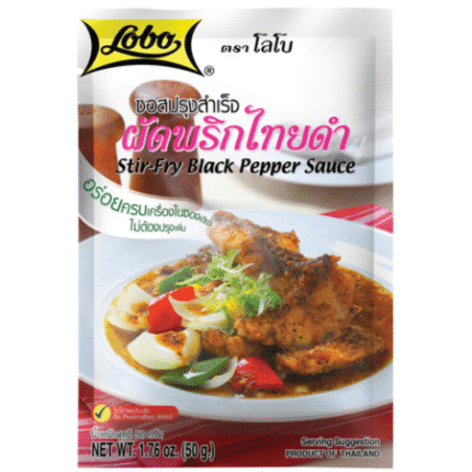 ซอสผัดพริกไทยดำ Black Pepper Stir-Fry Sauce Lobo 50 G