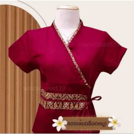 เสื้อสปา Thai massage woman shirt RED BLOOD (L)