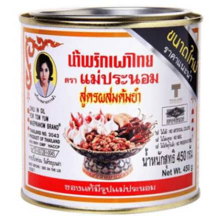 น้ำพริกเผาไทย  MAEPRANOM THAI CHILI PASTE FOR TOMYUM 450G.