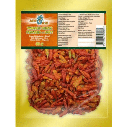พริกแห้ง AFROASE  Chili Pepper Whole Hot 80G.